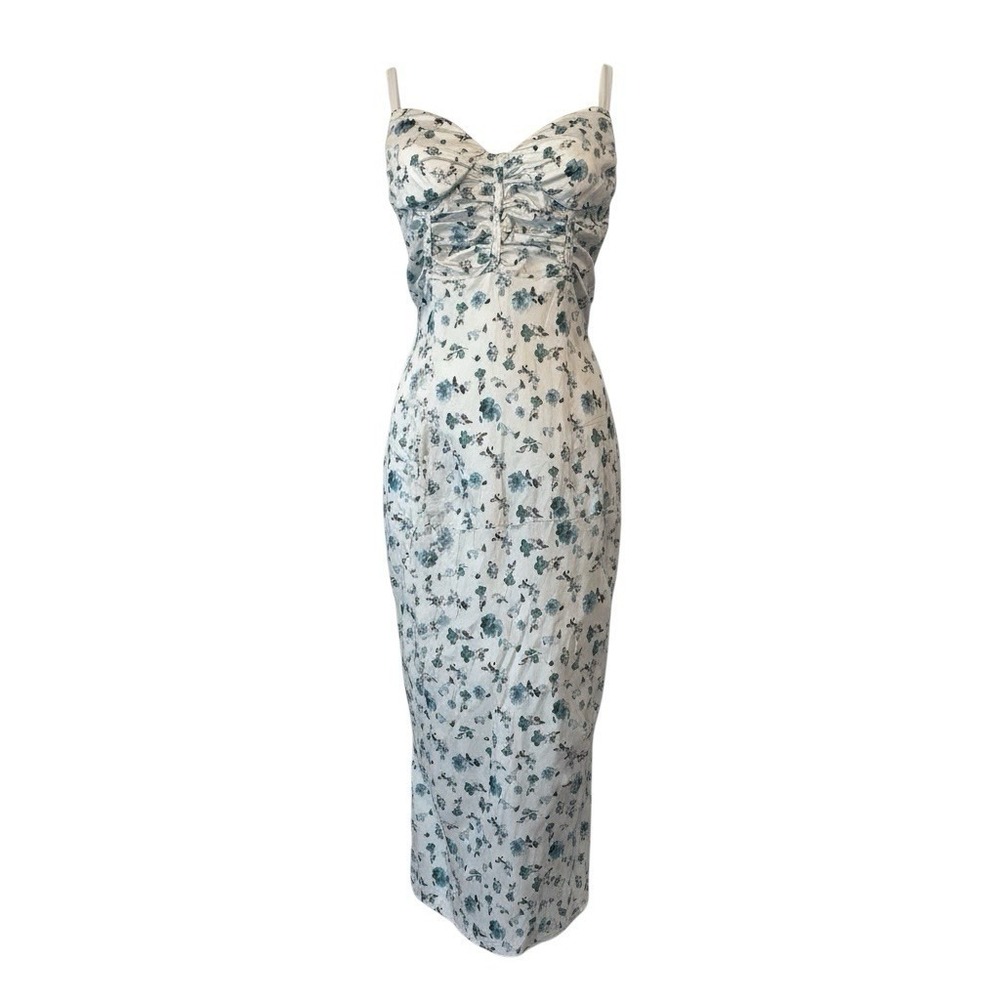 ASOS Halter Tie Dress Ruched Floral Size 8 Wedding Guest Spring Easter Coquette